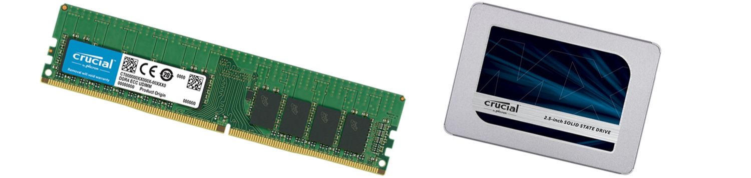 Memoria e SSD Crucial.
